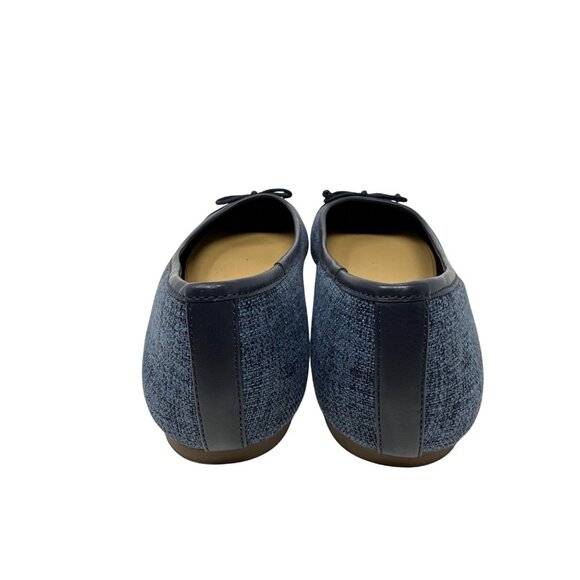 J. Crew Navy Blue & Tweed Ballet Flats With Bow Detail Size 9.5 - Picture 3 of 13